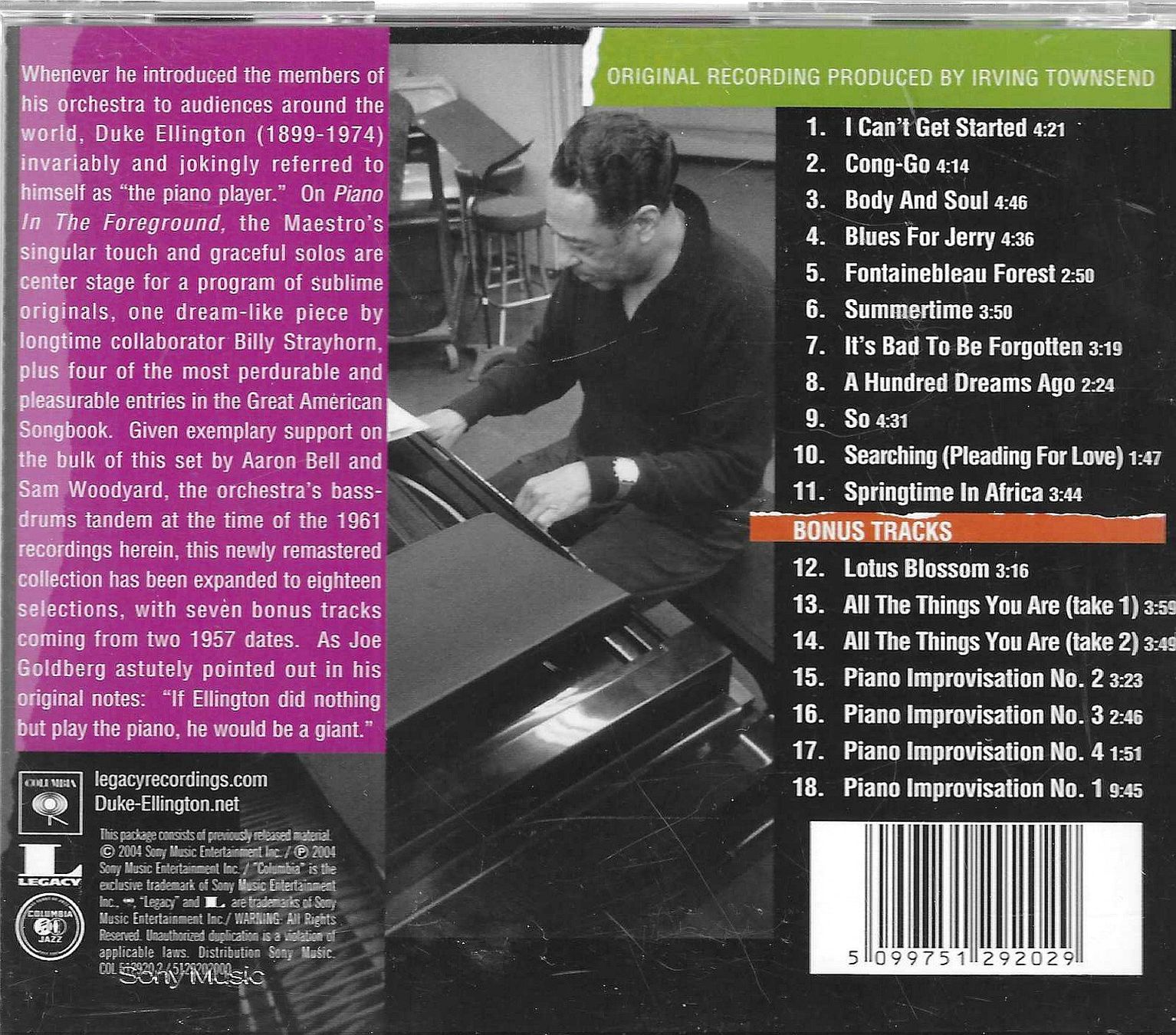 CD: Duke Ellington - Piano In The Foreground – Usato da Savagnier venduto da Ne2065 1