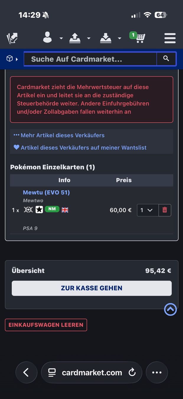 Pokémon Carte collezionabili: Pokémon Karte: Mewtwo Evolutions YX 2016 PSA 9 – Nuovo (secondo la descrizione) da Worb venduto da Umbreone 2