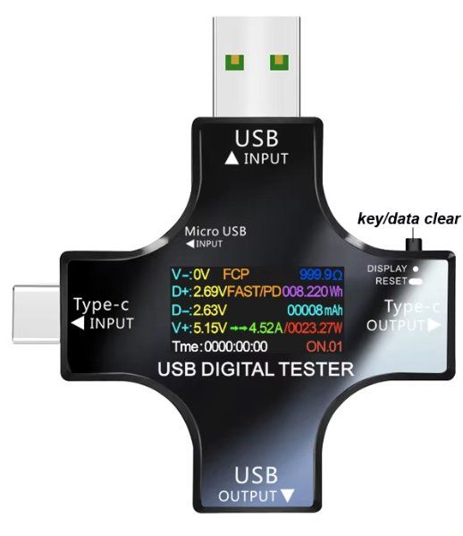Lecteurs & Adaptateurs: USB Digital Tester mit Farbdisplay,USB-A,C, m. USB+Bluetooth – Neuf avec emballage d'origine à lyssach par Fisch40