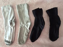 Socken  2 Paar Grau 2 Paar Schwarz Grösse 39 - 42