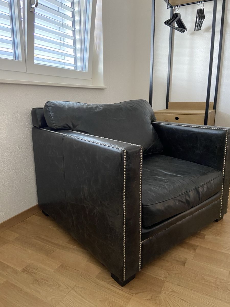 Maisons du monde Poltrone: Black Leather Dandy Armchair – Usato da Lutry venduto da jul_j2lg 2