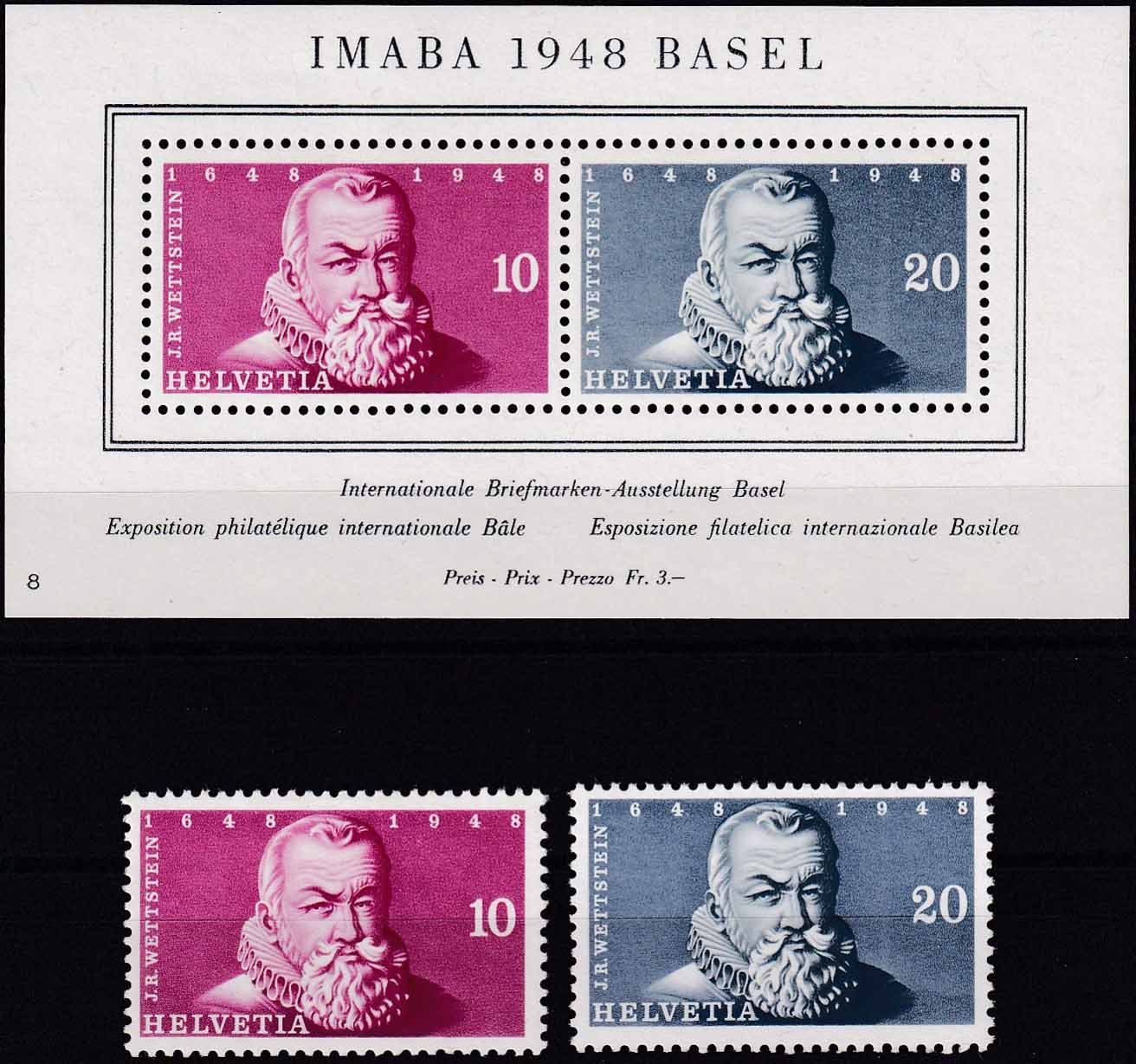 Tutti i francobolli: 1948, IMABA-Block + Einzelwerte Nr. W29-W31, postfr.** – Nuovo (secondo la descrizione) da Aesch BL venduto da toffifee09