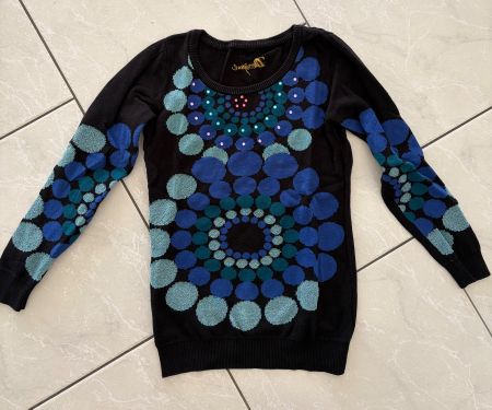 **Damen Pullover in blau der Marke Desigual, Gr. M**
