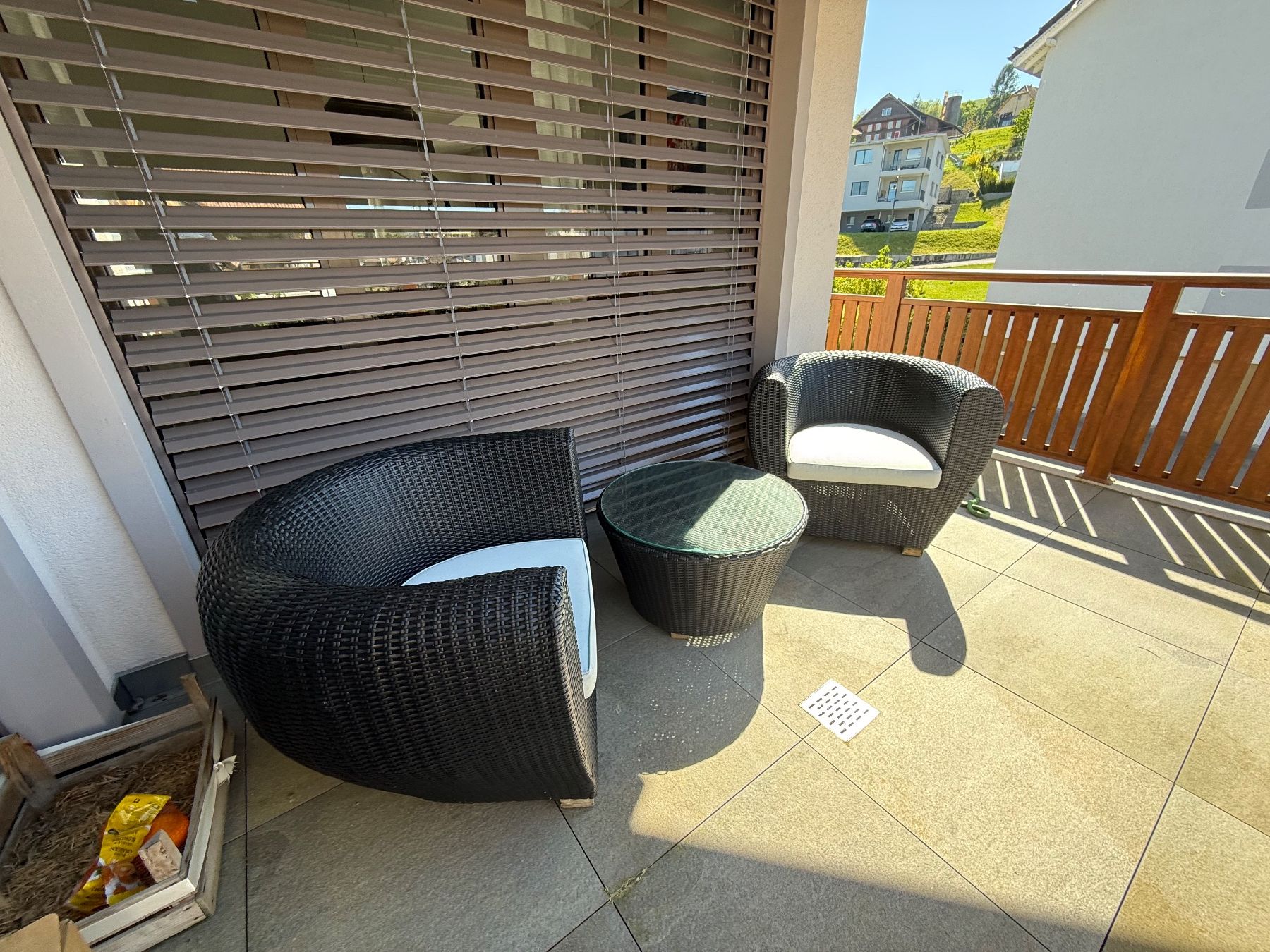 Poltrone: Exotan Rattan-Set Balkon schwarz – Usato da Sursee venduto da Kaloo01