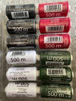 12 Zwirn a 500m 100%Polyester 40/2 schwarz weiss grün rot