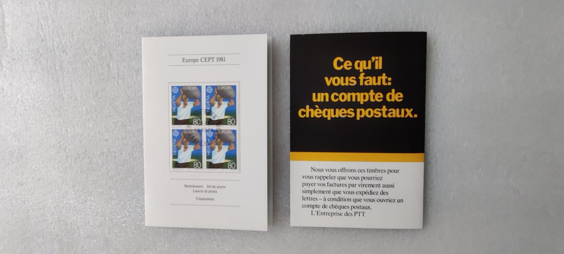 Enveloppes & pochettes d'envoi: 2x4 Stück Schweizer Briefmarken 1981 – D'occasion à Zürich par sendbad 1