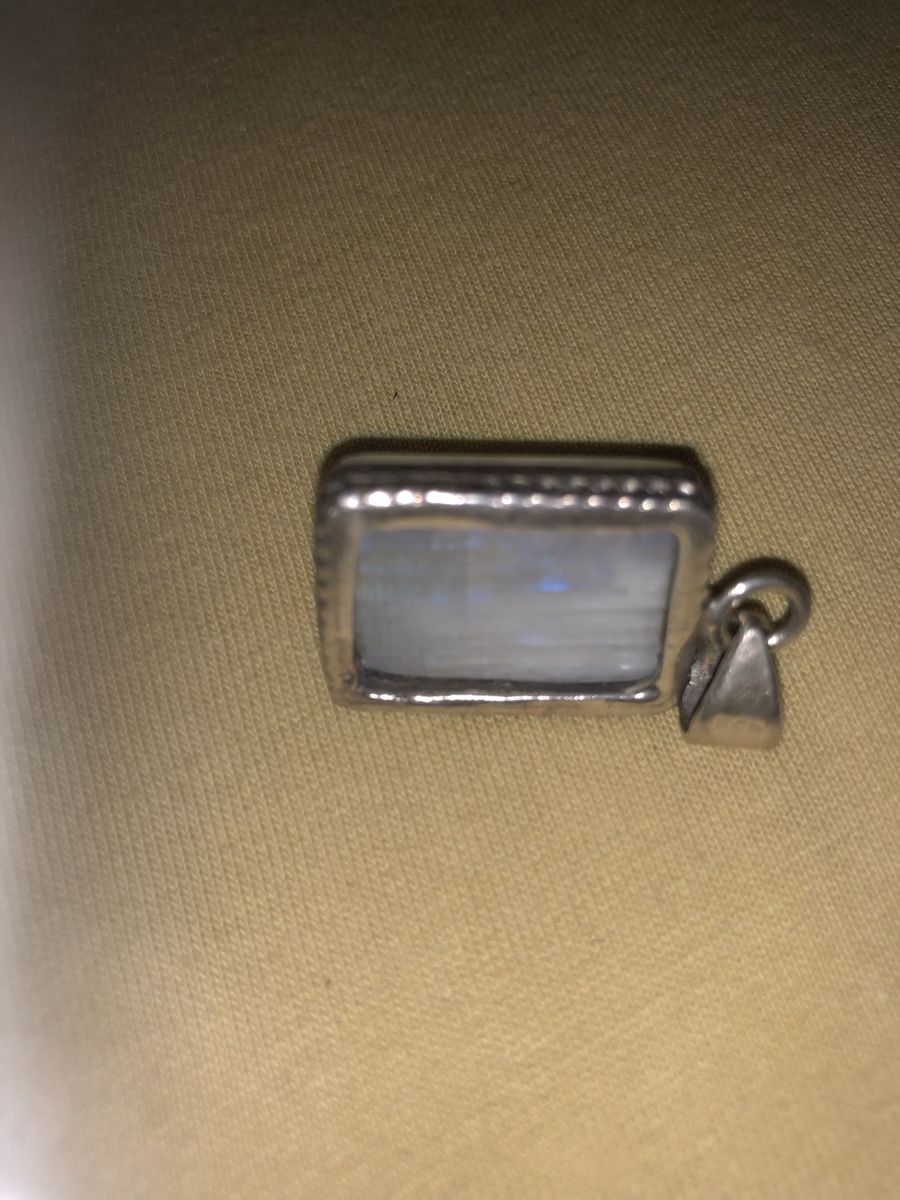 Anhänger: Silver Pendant with Moonstone Rectangular Used – Gebraucht aus Baltschieder von Miumiu21 2