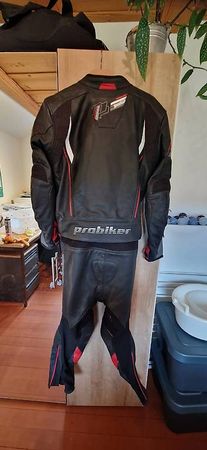 Motorrad Lederkombi 2-teilig (Jacke + Hose)  Grösse 52 / 26