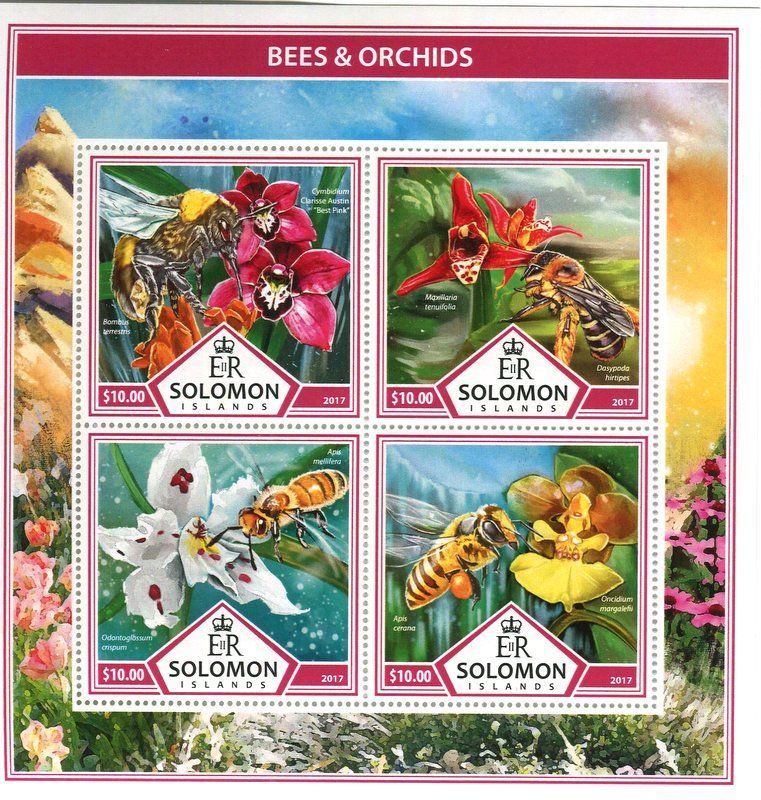 Alle Briefmarken: Block "Bienen". Salomonen. – Neu und originalverpackt aus Basel von Butsch5