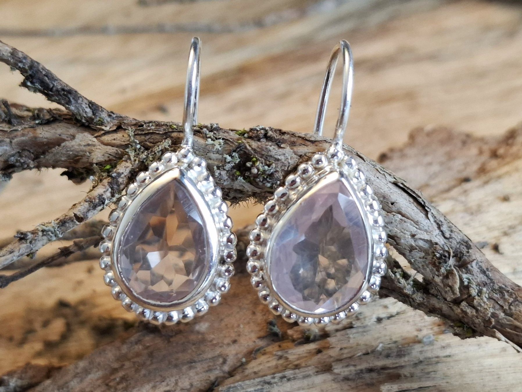 Orecchini pendenti & Orecchini a lobo: MONA -  Silberohrringe - Rosenquarz – Nuovo e nell'imballaggio originale da Mühlethal venduto da nicita-modeschmuck