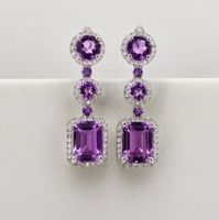 Elegante Ohrringe mit Amethysten und weissen Topase