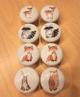 Set of ceramic furniture knobs (forest animals)