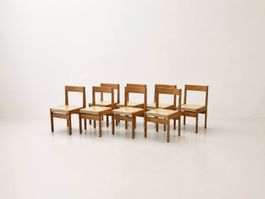 Skandinavische Esszimmerstühle aus Nussbaum und Leder, 1960