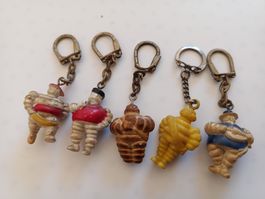 Lot de 5 porte-clés Michelin Bibendum... Vintage 