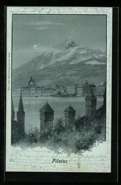 Cartoline postali: Luzern, Pilatus, Berg mit Gesicht / Berg – Usato da Berlin venduto da bartko-reher