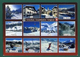 Grischun, Graubünden,, Grigioni, Mehrbilderkarte, ungelaufen