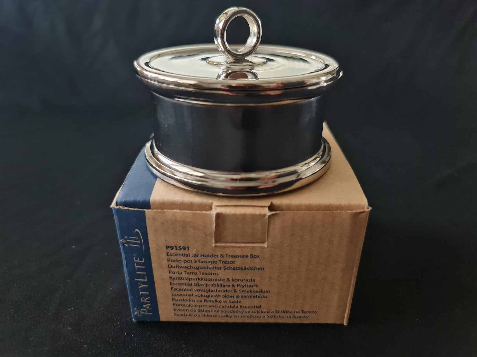 Partylite Portacandele: Partylite Essential Kerzenhalter/Schatzdose Silber – Nuovo (secondo la descrizione) da Weier im Emmental venduto da tamarabichsel