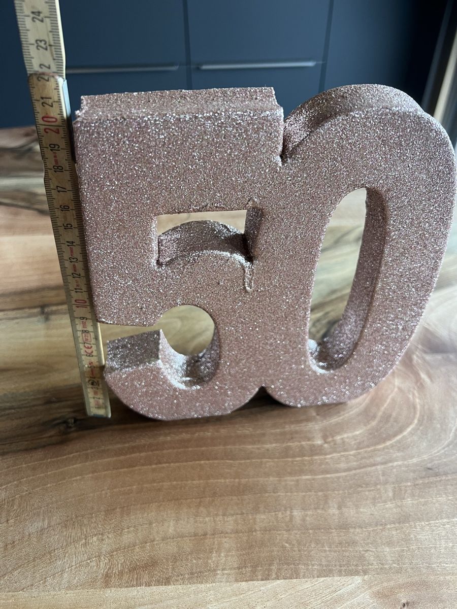 Tutte le decorazioni: Deko Zahl "50" Roségold Glitter – Usato da Derendingen venduto da Laubfleckerli 1
