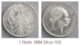 1 Florin 1884 Silber TOP