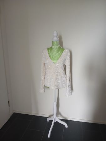 Damen Oberteil Pailletten Langarm Grösse xs