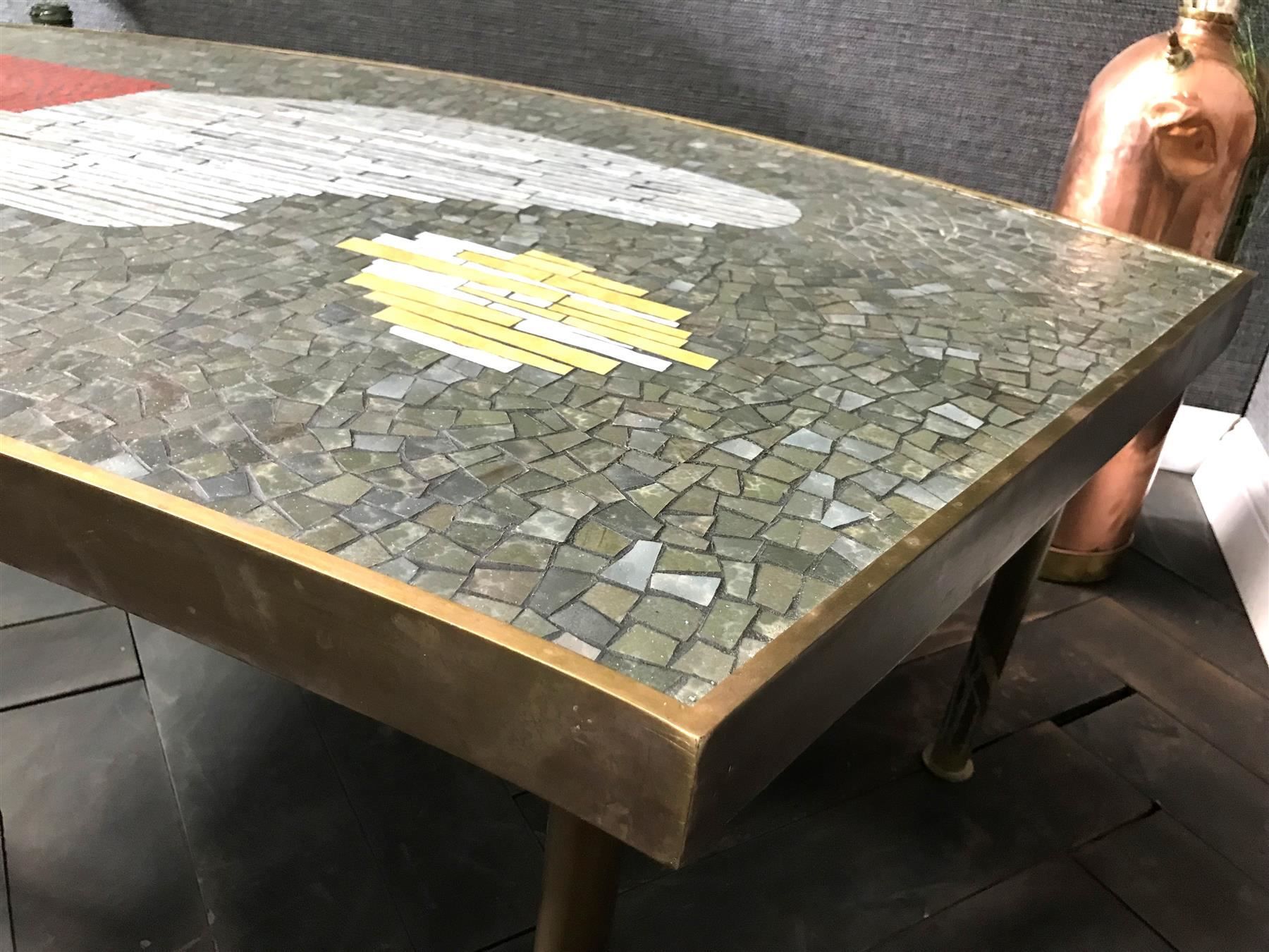 Tavoli: Berthold Müller Clubtisch Mosaik Messing – Usato da Laufenburg venduto da industrial-silence 4