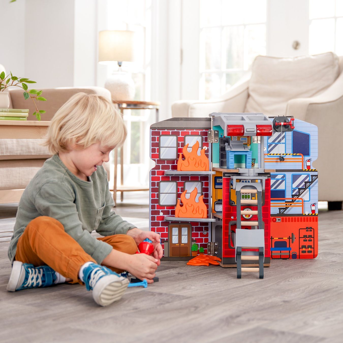 Giocattoli: 2-in-1-Feuerwehrauto-Spielset – Nuovo e nell'imballaggio originale da Erlinsbach venduto da Home-World 4