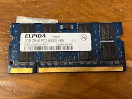 2 GB DDR 2Rx8 PC2-4600SS-666 Elpida