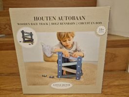 Little Dutch Holzrennbahn mit 4 Autos - Neuwertig!