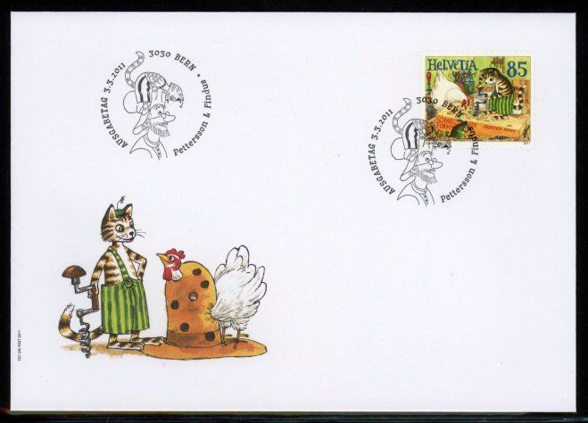 Alle Briefmarken: 2011, FDC, Sondermarke Peterson & Findus – Gebraucht aus Willisau von Vollstempel