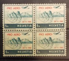 4169) F35, Flugpostmarke im 4-Block postfrisch Kt. 72.-