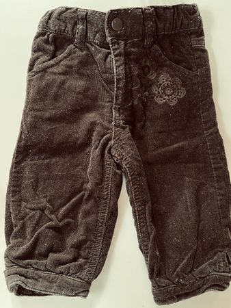 Süsse gefütterte Cordhose für Mädchen, braun, Gr. 74 H&M