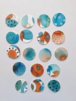 18 Papierkreise bemalt Aquarell zum Basteln / Scrapbooking