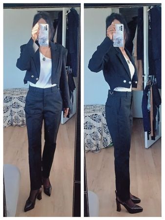 Gr 36. Neu! H&M pantalon cigarette noir. Slim fit-high waist