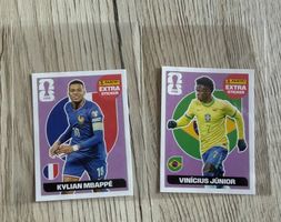 Lot de 2 stickers Panini EXTRA Kylian Mbappé et Vinicius Jr