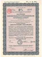DRITTES REICH - GOLD - HYPOTHEKENPFANDBRIEF - 300 GOLDMARK