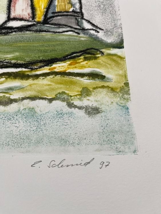 Grafica & Litografie: EVELINE SCHMID MONOTYPE UNIKAT SIGNIERT – Usato da Gersau venduto da grafik-kunst 5