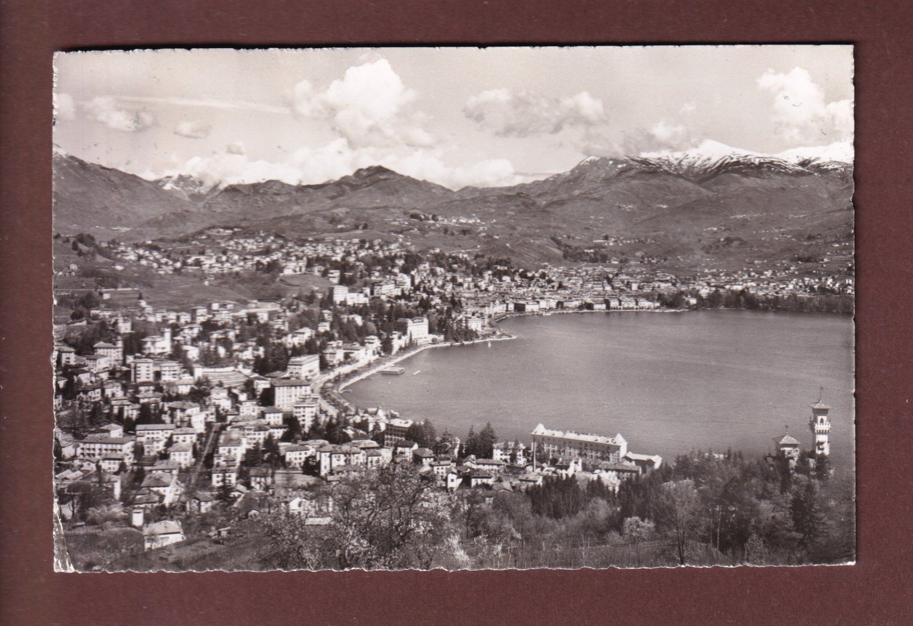 Cartoline postali: LUGANO - Panorama - 1955 – Usato da Pully venduto da nicecards