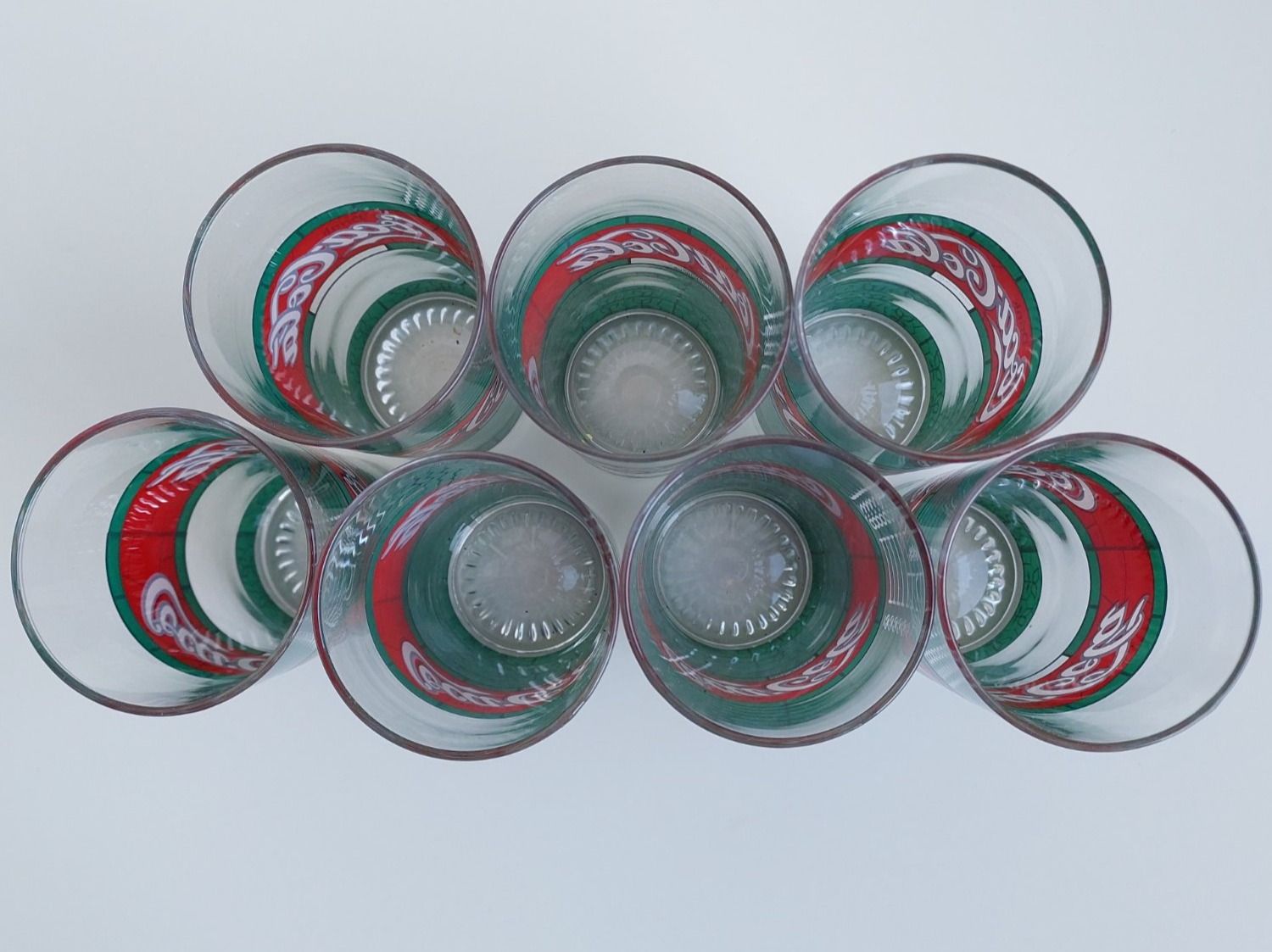 Coca-Cola Bicchieri: 7 Coca Cola Gläser, Tiffany 90er, 2dl. – Usato da Wil SG venduto da Donaldus 4