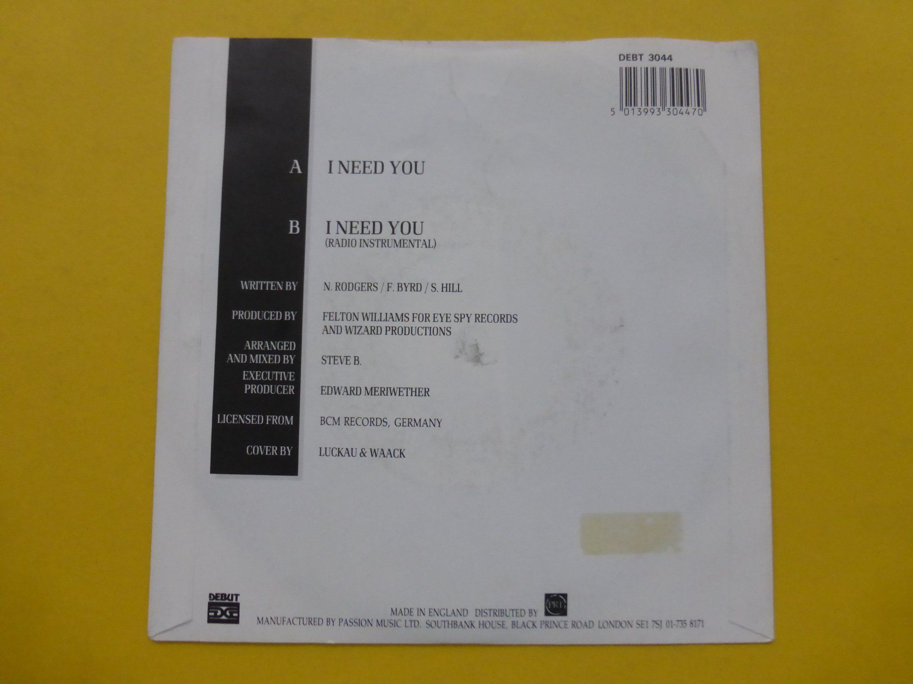 Dischi in vinile: B.V.S.M.P. – I Need You (UK) – Usato da Zürich venduto da Swiss57 1
