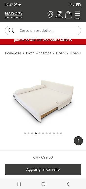 Divani: Divano letto maison du monde – Usato da chiasso venduto da lau_x9lp 1