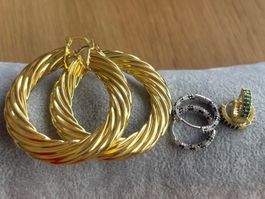 Luxus Elegante Ohrstecker Ohrschmuck  Farbe: Gold Zirkonia