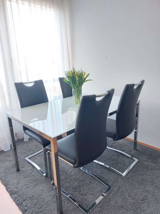 TISCH + 4 STÜHLE SET IKEA MÖBEL BRAUN Kaufen auf Ricardo