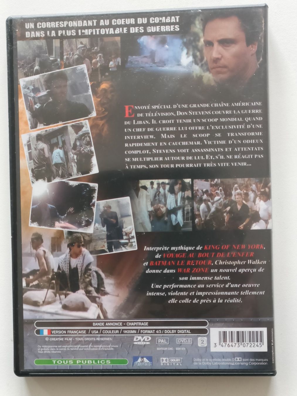 Tutti i DVDs: DVD film d'action War zone Christopher Walken – Usato da Vernayaz venduto da pet_qh5r 1