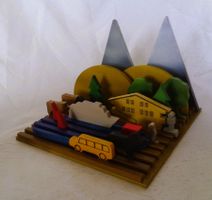 Steckwunder - Dorf / Holz Landschaft zum Gestalten  21 Teile