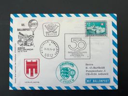 52. Ballonpostflug 1974 Erstag, Meiningen Feldkirch  (G575)