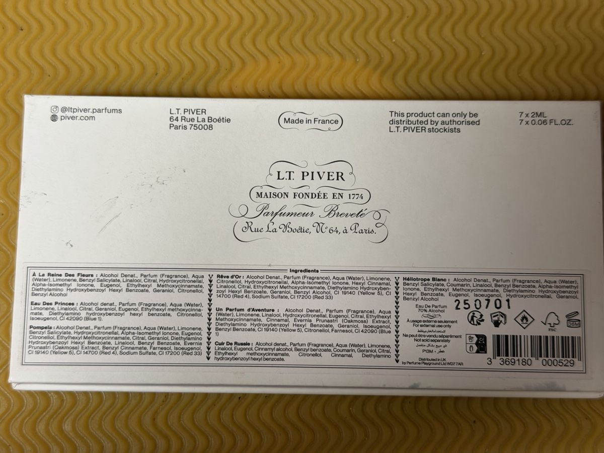Profumi & Eau de Toilette: Discovery Set LT Piver + Bon 30.- – Usato da fey venduto da Caductilometre 2