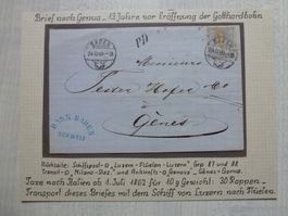 Top ++ rarer Altschweizbrief nach Genua aus dem Jahr 1869