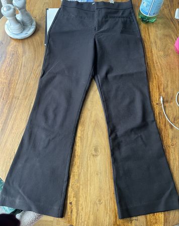 Zara Stoffhose, schwarz, flared cropped