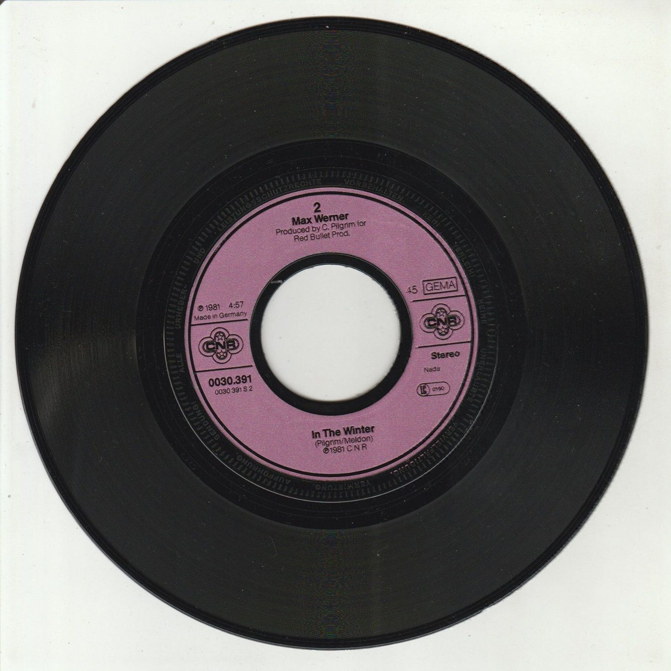 Vinyles: Max Werner - Rain in May 7" Vinyl 1981 – D'occasion à Tübach par JamesStone 3