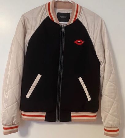 Bomber Jacket Black Beige Size S